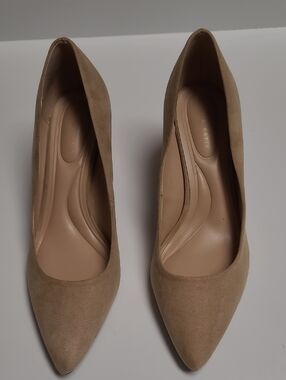 Kelly & Katie Stiletto Pointed-Toe Pumps in Taupe - Size 8.5
